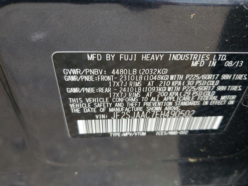 Aukcja sprzedaży 2014 Subaru Forester, vin: JF2SJAAC7EH490502, numer aukcji: 68975636
