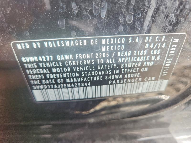 68814406 :رقم المزاد ، 3VWD17AJ3EM429844 vin ، 2014 Volkswagen Jetta مزاد بيع