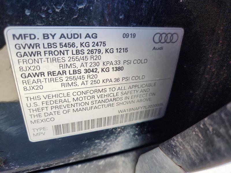 Aukcja sprzedaży 2020 Audi Q5, vin: WA1BNAFY7L2020035, numer aukcji: 68739496