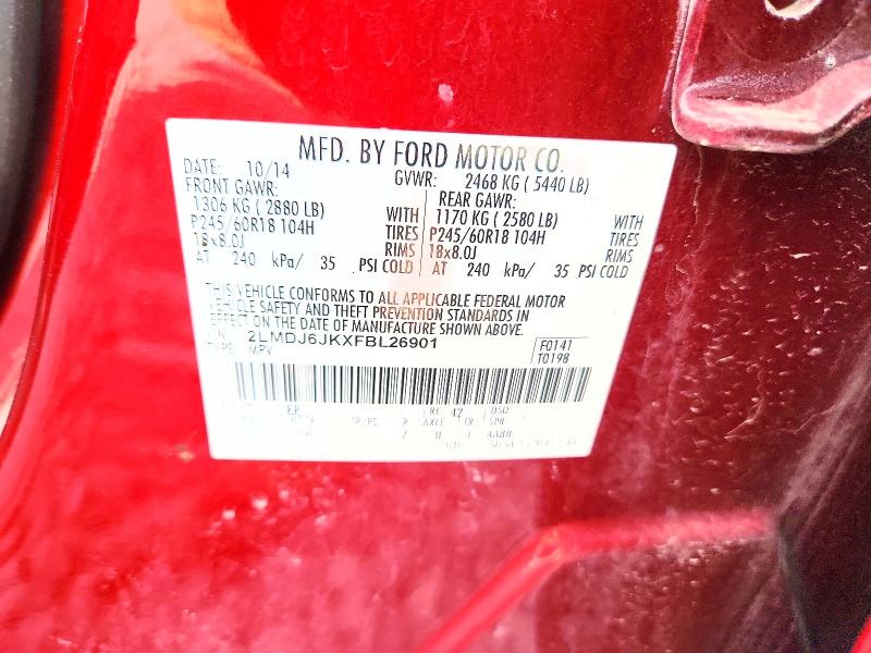 Продажа на аукционе авто 2015 Lincoln Mkx, vin: 2LMDJ6JKXFBL26901, номер лота: 67541486