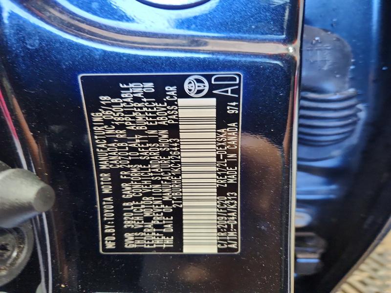 Aukcja sprzedaży 2019 Toyota Corolla, vin: 2T1BURHE1KC126443, numer aukcji: 69868726