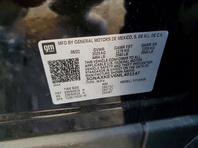 Продажа на аукционе авто 2021 Chevrolet Equinox, vin: 3GNAXKEV6ML401147, номер лота: 68555336