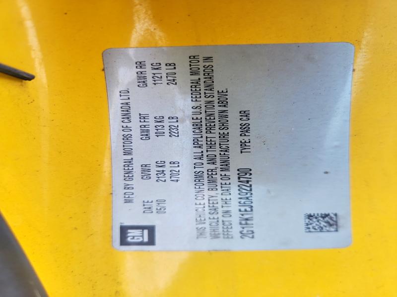 Aukcja sprzedaży 2010 Chevrolet Camaro, vin: 2G1FK1EJ6A9224790, numer aukcji: 70064936