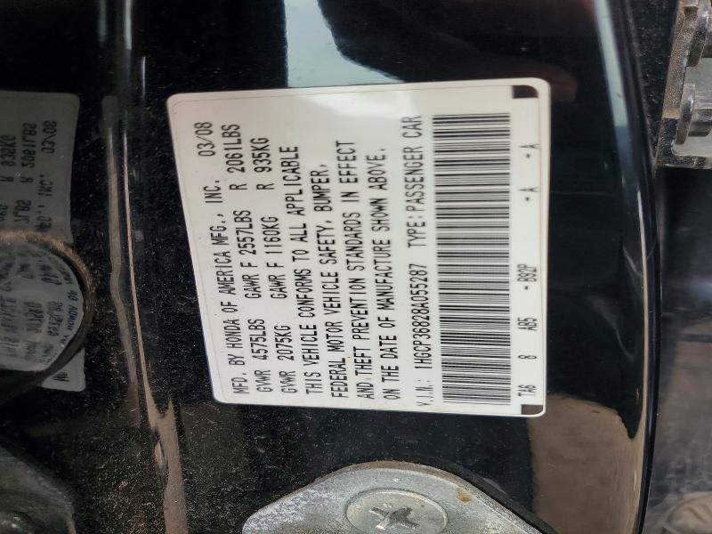 Aukcja sprzedaży 2008 Honda Accord, vin: 1HGCP36828A055287, numer aukcji: 68617726