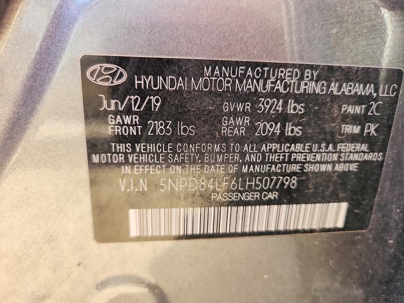 Продажа на аукционе авто 2020 Hyundai Elantra, vin: 5NPD84LF6LH507798, номер лота: 67190956