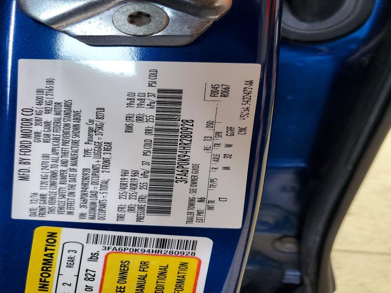 Продаж на аукціоні авто 2017 Ford Fusion, vin: 3FA6P0K94HR280928, номер лоту: 67483846