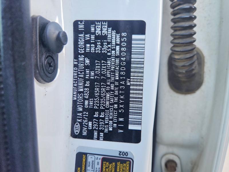 Aukcja sprzedaży 2013 Kia Sorento, vin: 5XYKT3A18DG408058, numer aukcji: 67175906