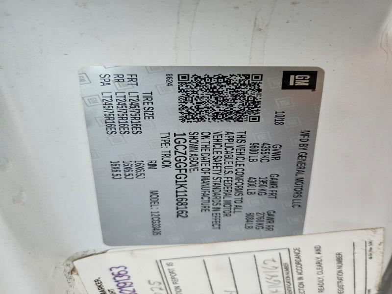 Aukcja sprzedaży 2019 Chevrolet Express 3500, vin: 1GCZGGFG1K1168162, numer aukcji: 69305466