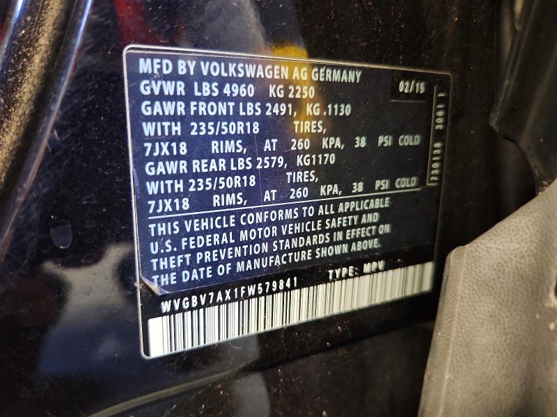 Продаж на аукціоні авто 2015 Volkswagen Tiguan, vin: WVGBV7AX1FW579841, номер лоту: 67912096