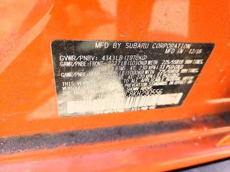 2019 Subaru Crosstrek მანქანა იყიდება აუქციონზე, vin: JF2GTANC8KH290556, აუქციონის ნომერი: 70369206