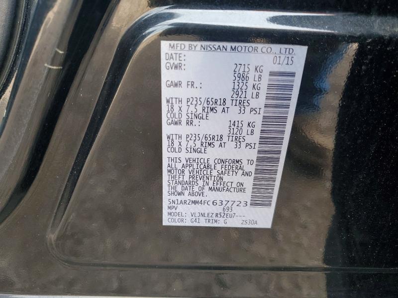 Aukcja sprzedaży 2015 Nissan Pathfinder, vin: 5N1AR2MM4FC637723, numer aukcji: 70163616