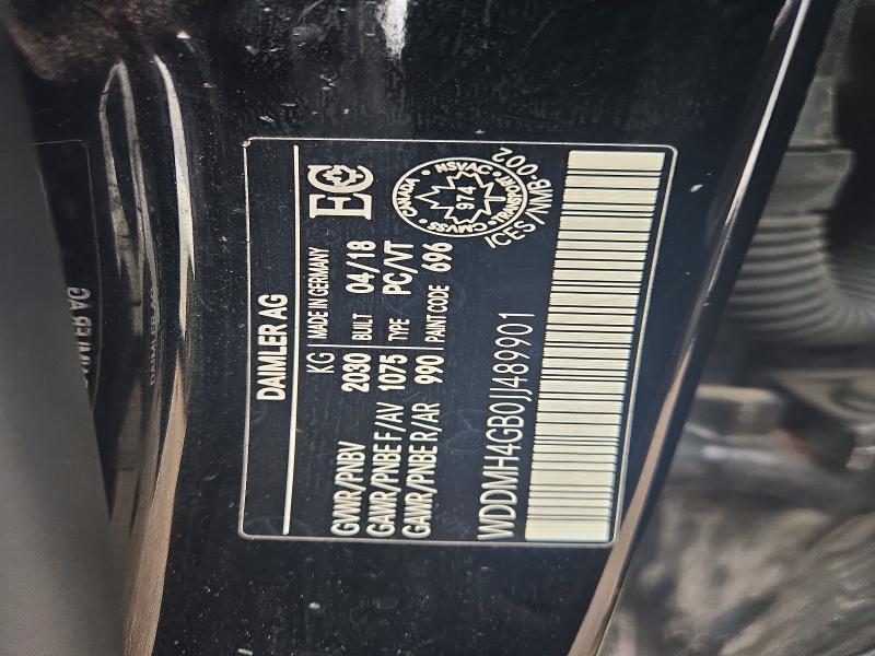 67274266 :رقم المزاد ، WDDMH4GB0JJ489901 vin ، 2018 Mercedes-benz B مزاد بيع