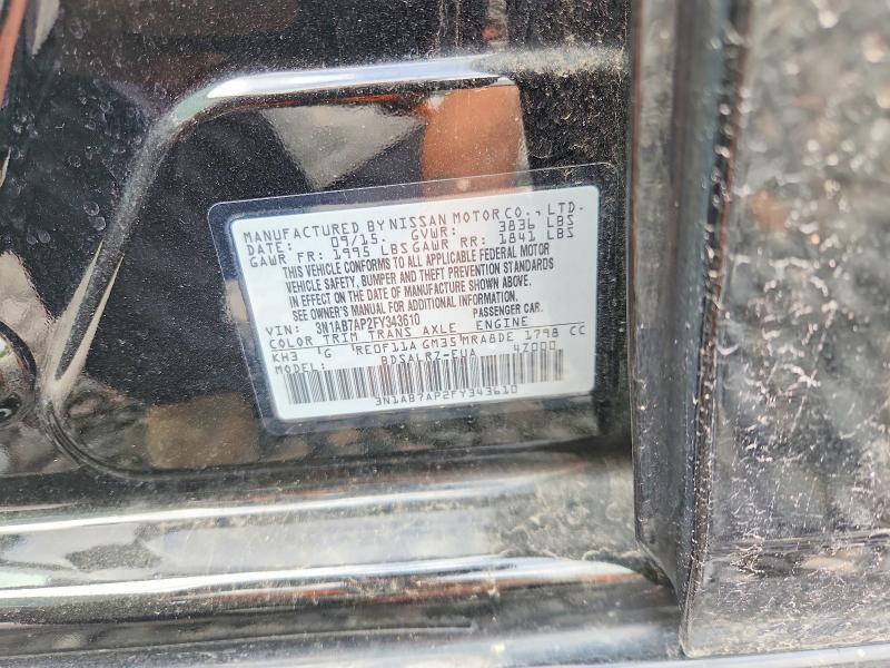 2015 Nissan Sentra მანქანა იყიდება აუქციონზე, vin: 3N1AB7AP2FY343610, აუქციონის ნომერი: 69781136