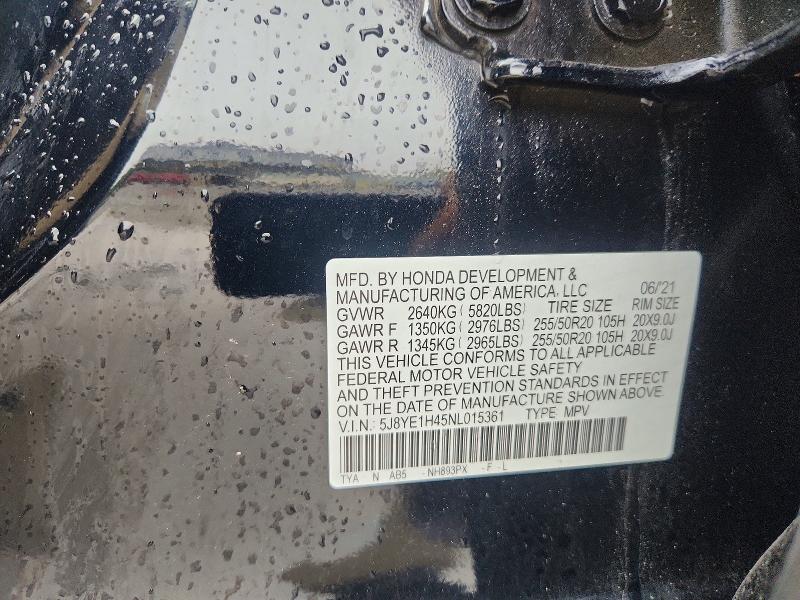 2022 Acura Mdx მანქანა იყიდება აუქციონზე, vin: 5J8YE1H45NL015361, აუქციონის ნომერი: 70104716