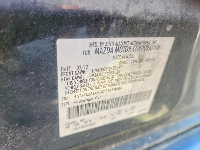 Aukcja sprzedaży 2012 Mazda 6, vin: 1YVHZ8DH6C5M39986, numer aukcji: 67779766
