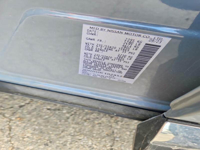 2024 Nissan Murano მანქანა იყიდება აუქციონზე, vin: 5N1AZ2CS1RC102952, აუქციონის ნომერი: 70427086