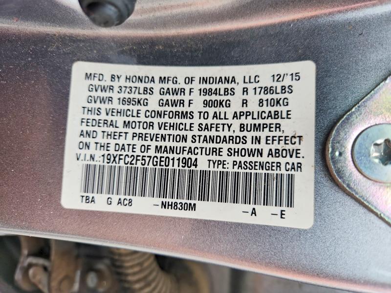 68362976 :رقم المزاد ، 19XFC2F57GE011904 vin ، 2016 Honda Civic مزاد بيع