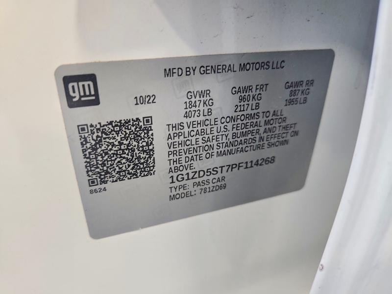 Aukcja sprzedaży 2023 Chevrolet Malibu, vin: 1G1ZD5ST7PF114268, numer aukcji: 68969776