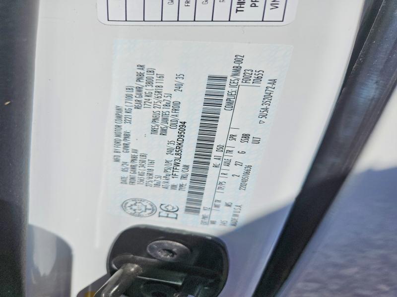 Aukcja sprzedaży 2024 Ford F150, vin: 1FTFW3L85RKD95094, numer aukcji: 67450976