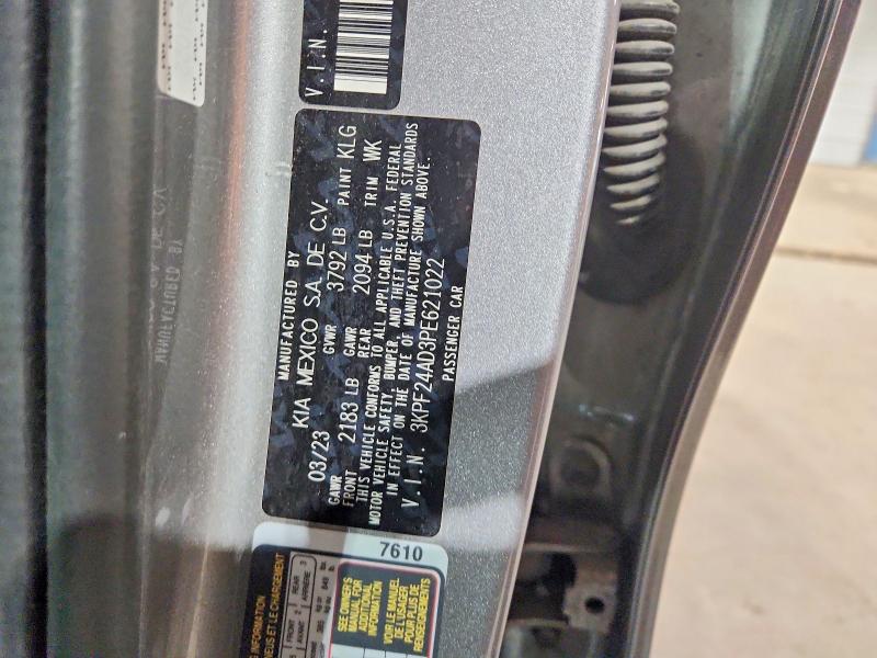 2023 Kia Forte მანქანა იყიდება აუქციონზე, vin: 3KPF24AD3PE621022, აუქციონის ნომერი: 70558256