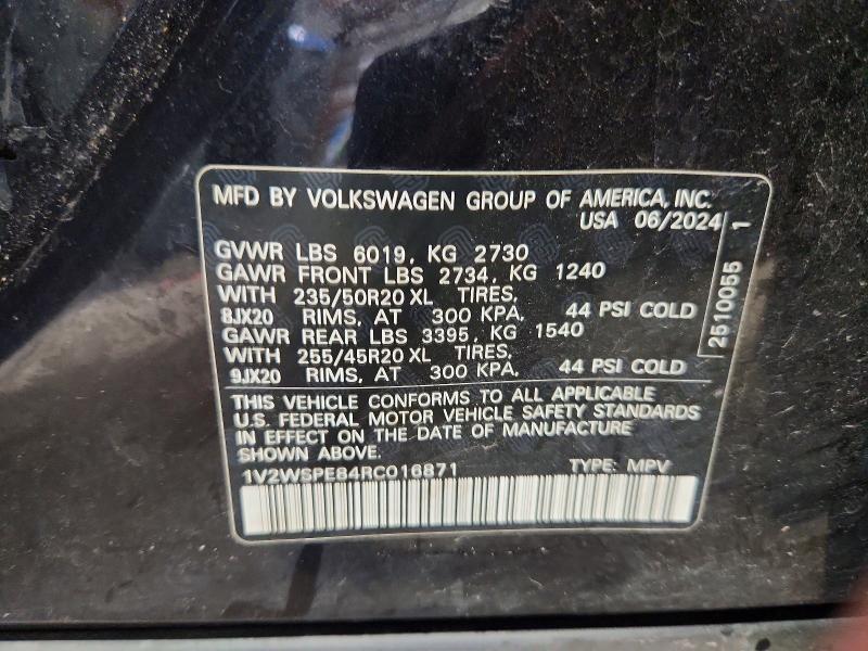 65619816 :رقم المزاد ، 1V2WSPE84RC016871 vin ، 2024 Volkswagen Id.4 مزاد بيع