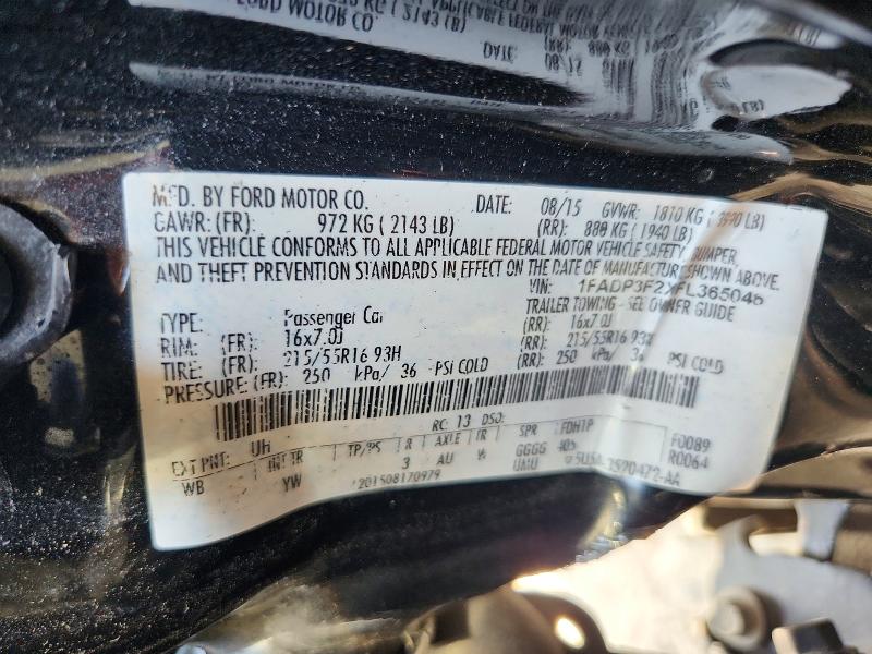 Продаж на аукціоні авто 2015 Ford Focus, vin: 1FADP3F2XFL365046, номер лоту: 67542656