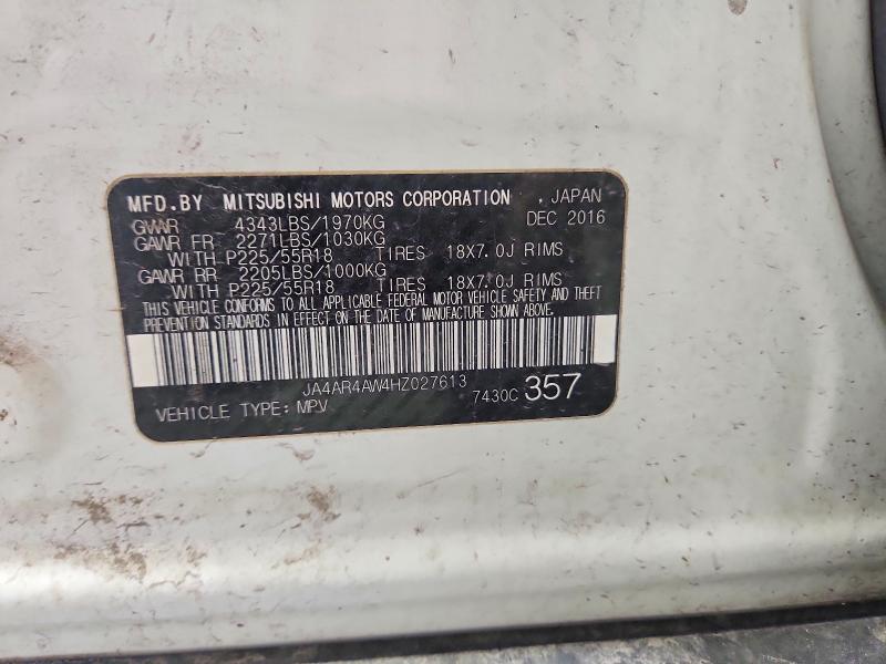 68618286 :رقم المزاد ، JA4AR4AW4HZ027613 vin ، 2017 Mitsubishi Outlander Sport مزاد بيع