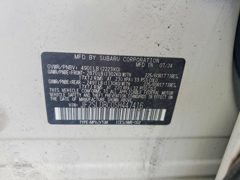 68388286 :رقم المزاد ، JF2SLDBC0SH447416 vin ، 2025 Subaru Forester مزاد بيع