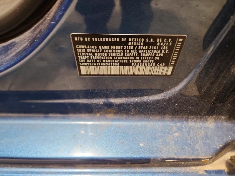 Продажа на аукционе авто 2017 Volkswagen Jetta, vin: 3VW2B7AJ8HM367690, номер лота: 70527366