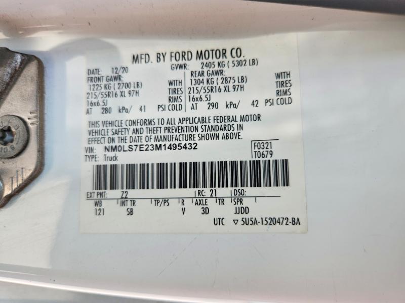 Продажа на аукционе авто 2021 Ford Transit Connect, vin: NM0LS7E23M1495432, номер лота: 70705006