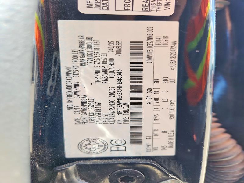Продажа на аукционе авто 2017 Ford F150, vin: 1FTEW1EGXHFB45345, номер лота: 67334006