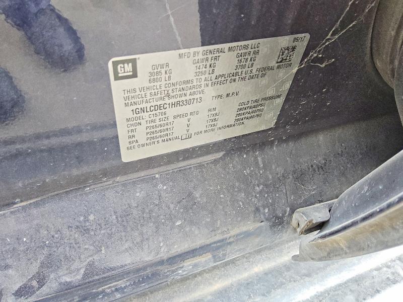 70324016 :رقم المزاد ، 1GNLCDEC1HR330713 vin ، 2017 Chevrolet Tahoe مزاد بيع
