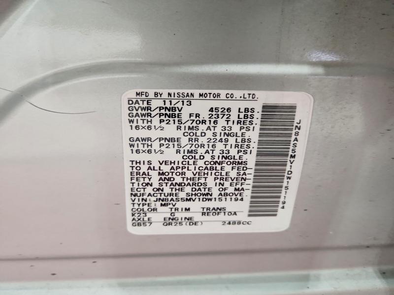 Продаж на аукціоні авто 2013 Nissan Rogue, vin: JN8AS5MV1DW151194, номер лоту: 68772616