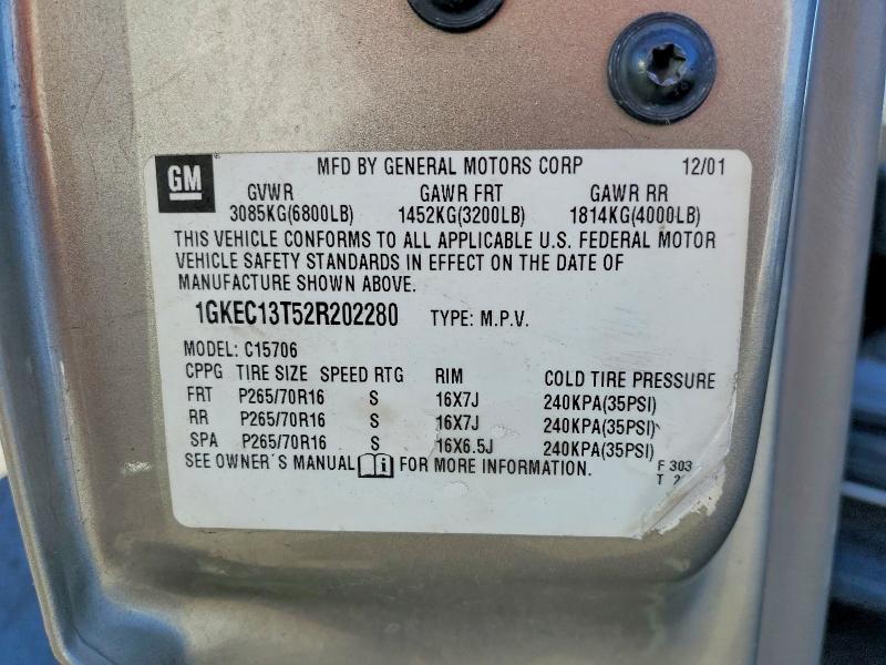 67928766 :رقم المزاد ، 1GKEC13T52R202280 vin ، 2002 Gmc Yukon مزاد بيع