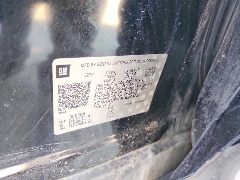 67697436 :رقم المزاد ، 2GNAXUEV4K6244229 vin ، 2019 Chevrolet Equinox مزاد بيع