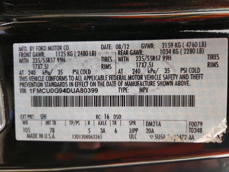 Продажа на аукционе авто 2013 Ford Escape, vin: 1FMCU0G94DUA80399, номер лота: 70064466