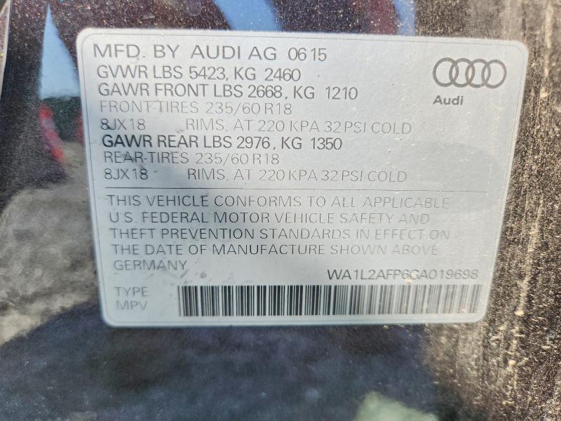Продажа на аукционе авто 2016 Audi Q5, vin: WA1L2AFP6GA019698, номер лота: 66861366