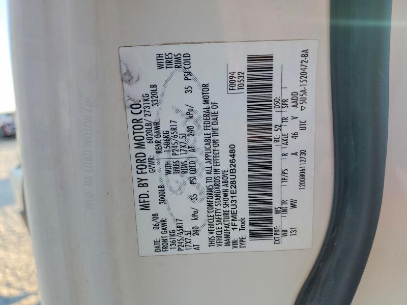 69222786 :رقم المزاد ، 1FMEU31E28UB26480 vin ، 2008 Ford Explorer Sport Trac مزاد بيع