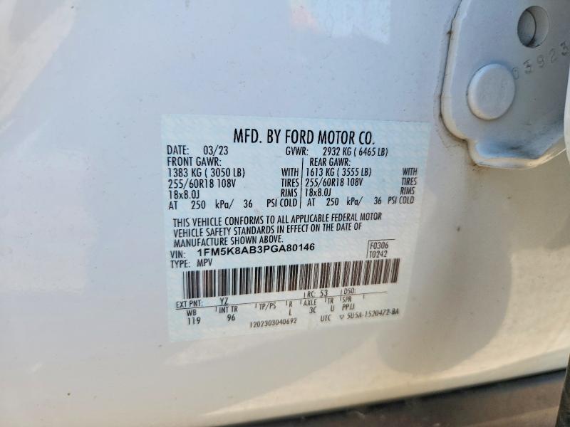 Продажа на аукционе авто 2023 Ford Explorer, vin: 1FM5K8AB3PGA80146, номер лота: 68173786