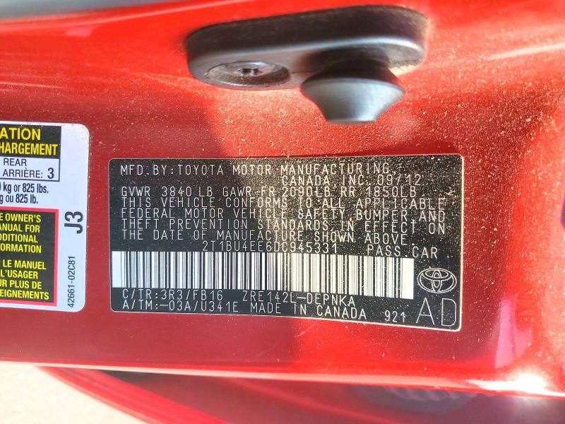 Продаж на аукціоні авто 2013 Toyota Corolla, vin: 2T1BU4EE6DC945331, номер лоту: 69180166