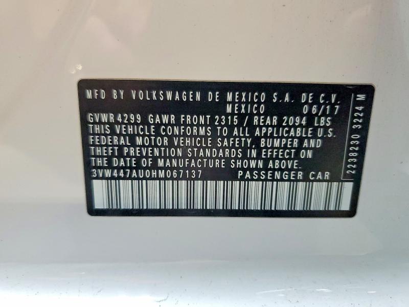 Продажа на аукционе авто 2017 Volkswagen Gti, vin: 3VW447AU0HM067137, номер лота: 69048726