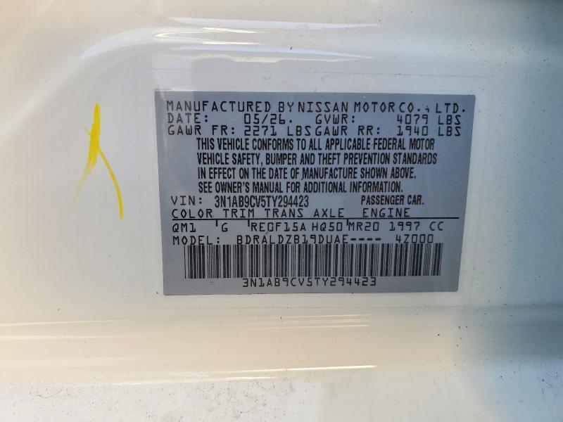 2026 Nissan Sentra მანქანა იყიდება აუქციონზე, vin: 3N1AB9CV5TY294423, აუქციონის ნომერი: 67139846