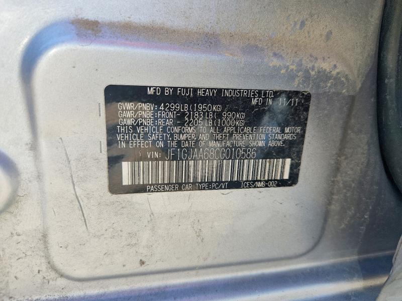 Продаж на аукціоні авто 2012 Subaru Impreza, vin: JF1GJAA68CG010586, номер лоту: 68010626