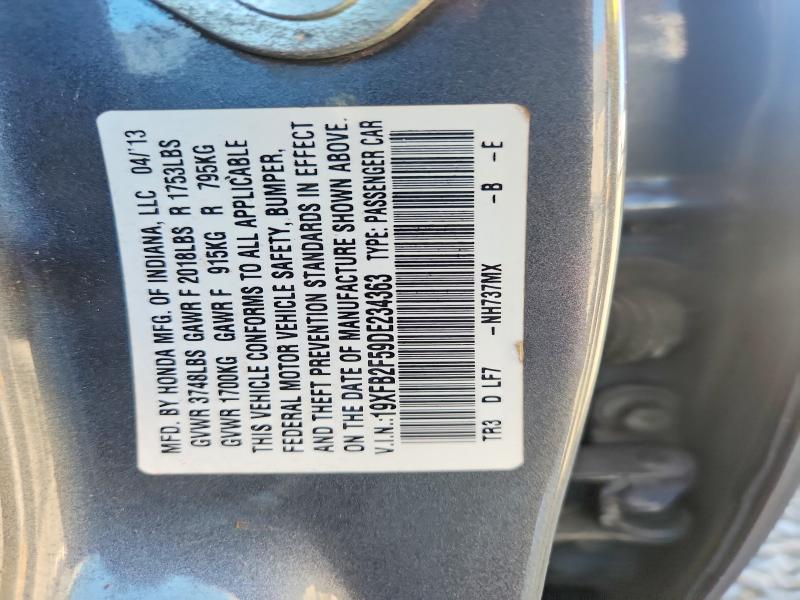 Продажа на аукционе авто 2013 Honda Civic, vin: 19XFB2F59DE234363, номер лота: 68703846