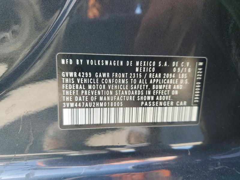 Продажа на аукционе авто 2017 Volkswagen Gti, vin: 3VW447AU2HM018005, номер лота: 68894306