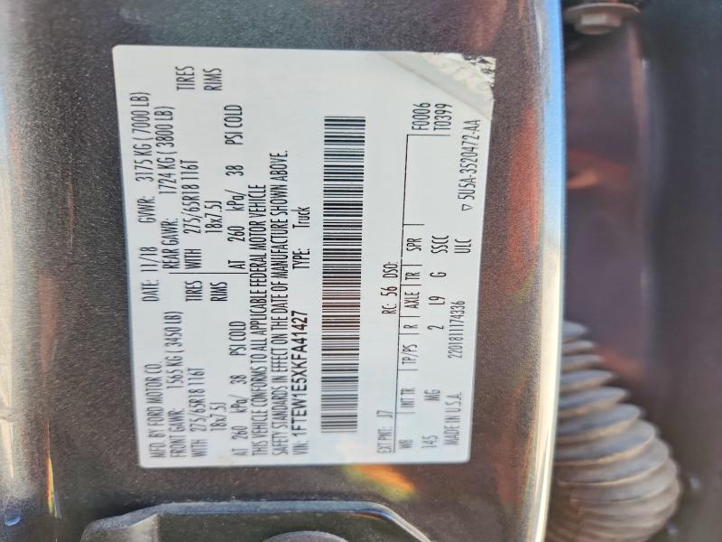 Продажа на аукционе авто 2019 Ford F150, vin: 1FTEW1E5XKFA41427, номер лота: 68291976