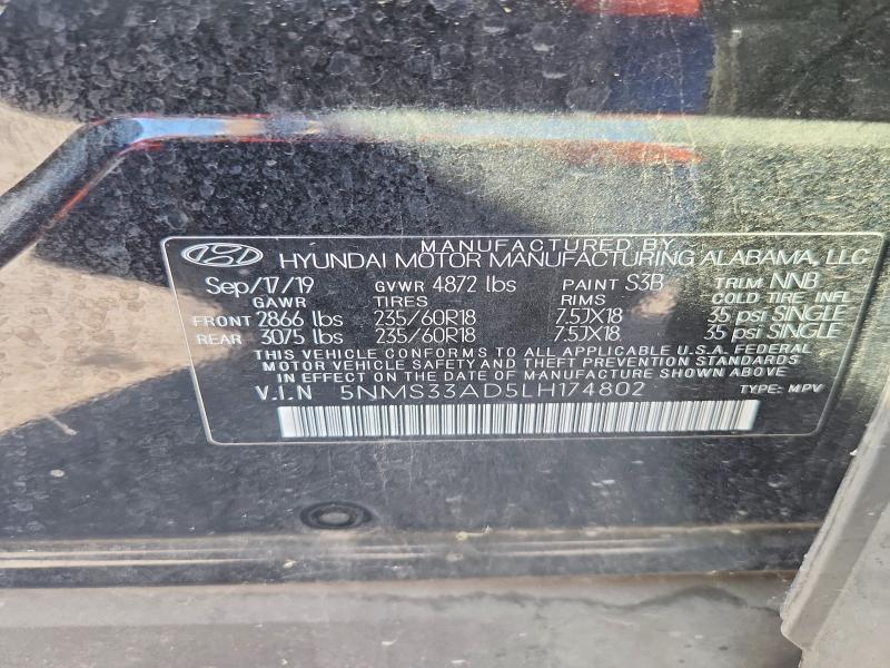Продаж на аукціоні авто 2020 Hyundai Santa Fe, vin: 5NMS33AD5LH174802, номер лоту: 70718916