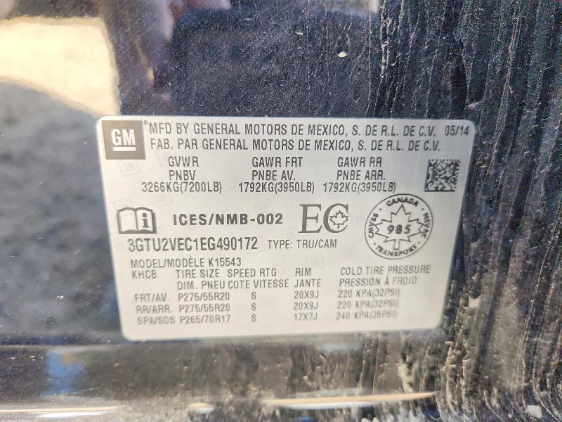 Auction sale of the 2014 Gmc Sierra, vin: 3GTU2VEC1EG490172, lot number: 68347556