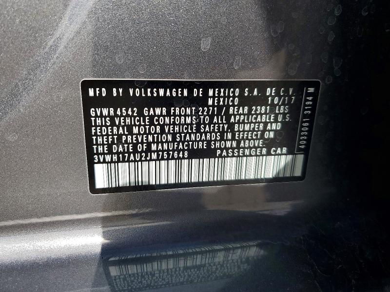68272146 :رقم المزاد ، 3VWH17AU2JM757648 vin ، 2018 Volkswagen Golf Alltrack مزاد بيع