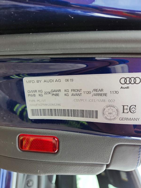 69108246 :رقم المزاد ، WAUENCF59KA064396 vin ، 2019 Audi A5 مزاد بيع